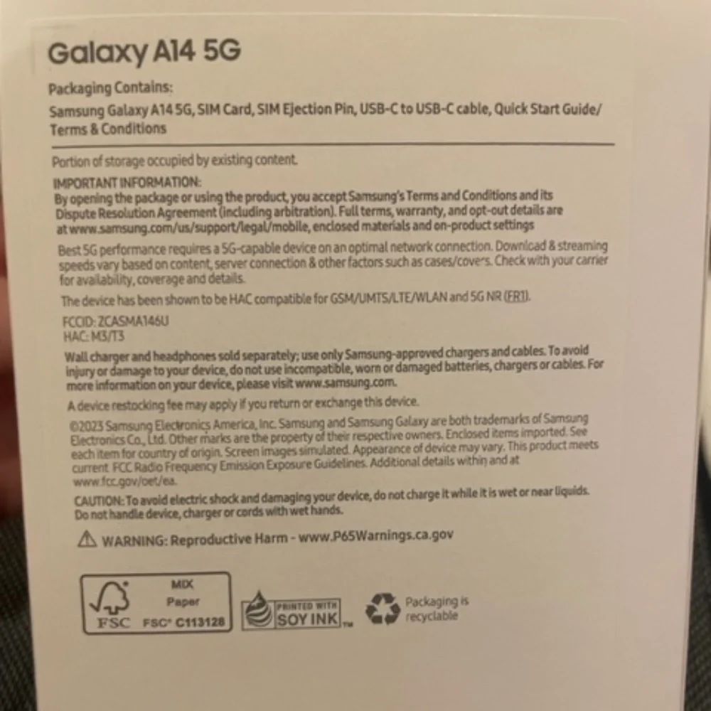 Brand New, Unused Samsung Galaxy A14G